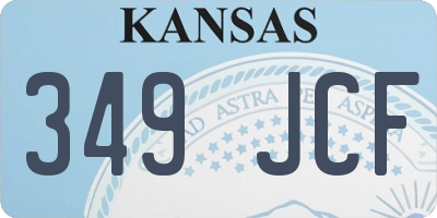 KS license plate 349JCF