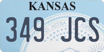 KS license plate 349JCS