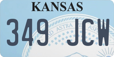 KS license plate 349JCW