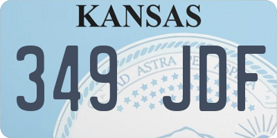 KS license plate 349JDF