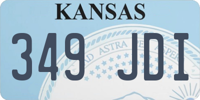 KS license plate 349JDI