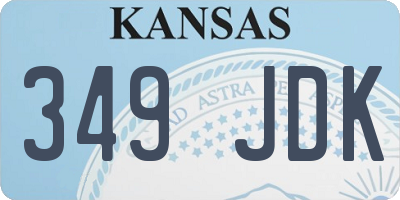 KS license plate 349JDK