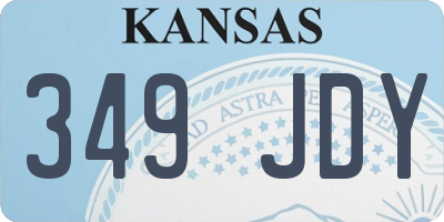 KS license plate 349JDY