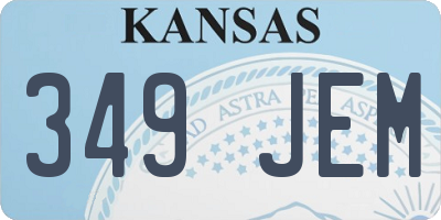 KS license plate 349JEM