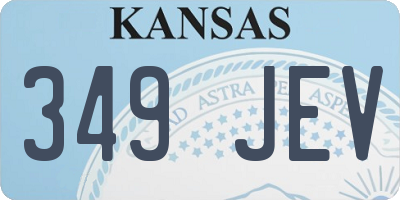 KS license plate 349JEV