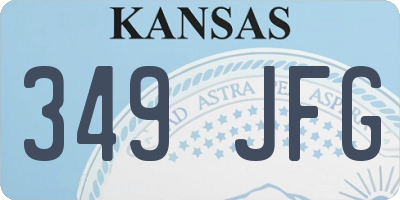 KS license plate 349JFG