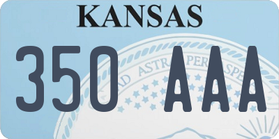 KS license plate 350AAA