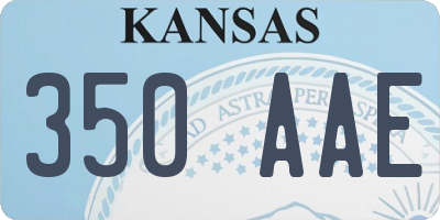 KS license plate 350AAE