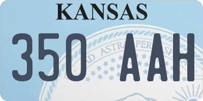 KS license plate 350AAH
