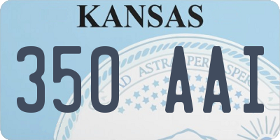 KS license plate 350AAI