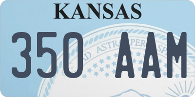 KS license plate 350AAM