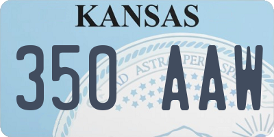 KS license plate 350AAW