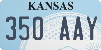 KS license plate 350AAY