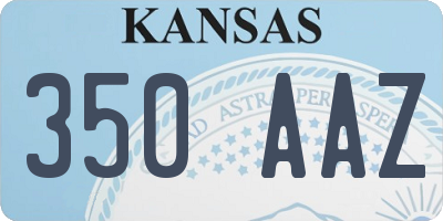 KS license plate 350AAZ
