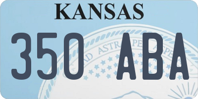 KS license plate 350ABA