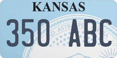 KS license plate 350ABC
