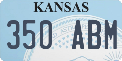 KS license plate 350ABM