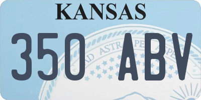 KS license plate 350ABV