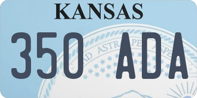 KS license plate 350ADA