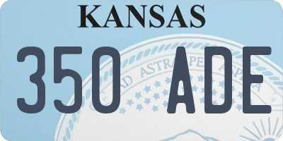 KS license plate 350ADE