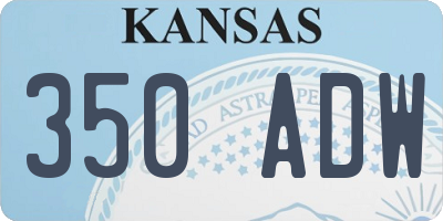 KS license plate 350ADW