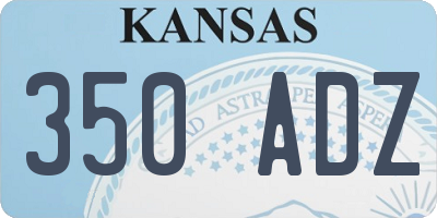 KS license plate 350ADZ