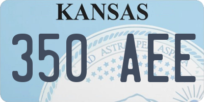 KS license plate 350AEE
