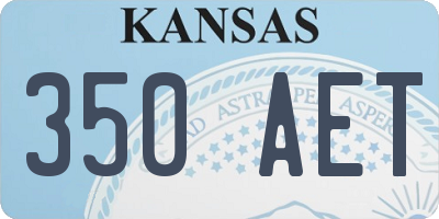 KS license plate 350AET