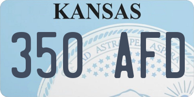 KS license plate 350AFD