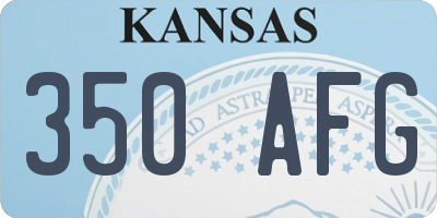 KS license plate 350AFG