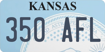 KS license plate 350AFL