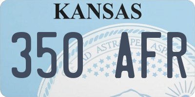 KS license plate 350AFR