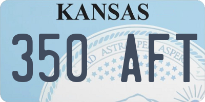 KS license plate 350AFT
