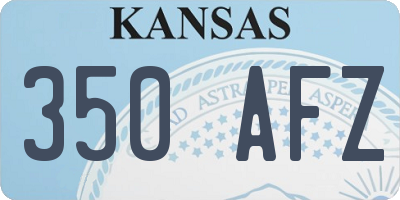 KS license plate 350AFZ