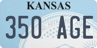 KS license plate 350AGE