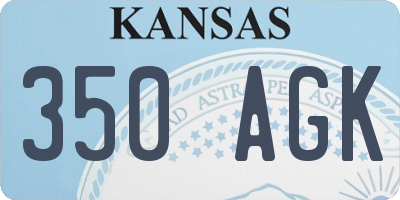 KS license plate 350AGK