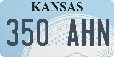 KS license plate 350AHN