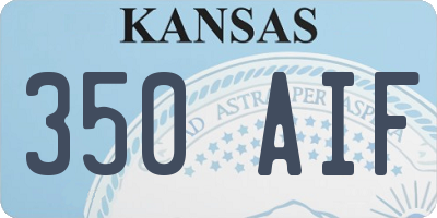 KS license plate 350AIF