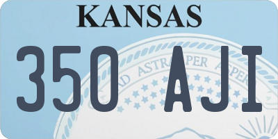 KS license plate 350AJI