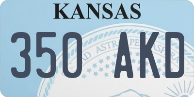 KS license plate 350AKD