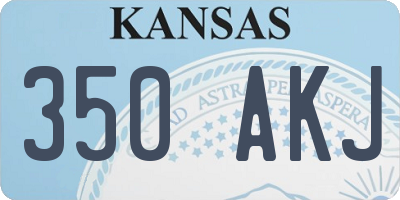 KS license plate 350AKJ