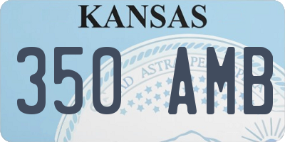 KS license plate 350AMB
