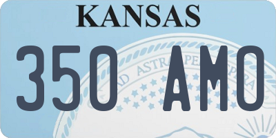 KS license plate 350AMO