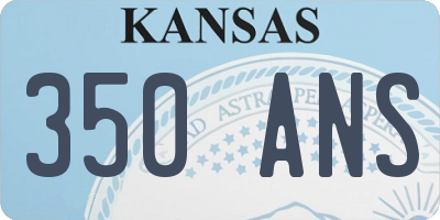 KS license plate 350ANS