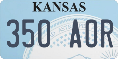 KS license plate 350AOR