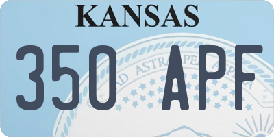 KS license plate 350APF