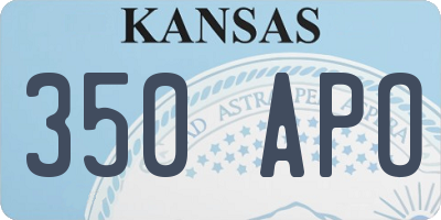 KS license plate 350APO