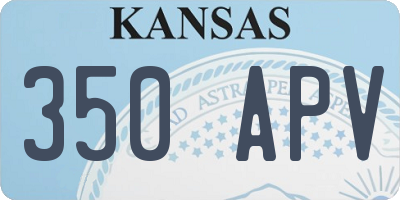 KS license plate 350APV