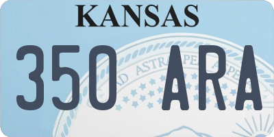 KS license plate 350ARA