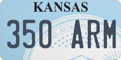 KS license plate 350ARM